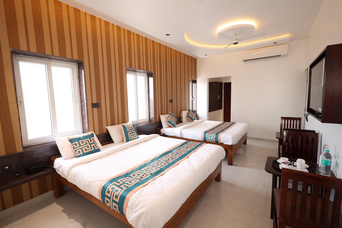 Comfortable family guest room at Samudra Beach Resorts