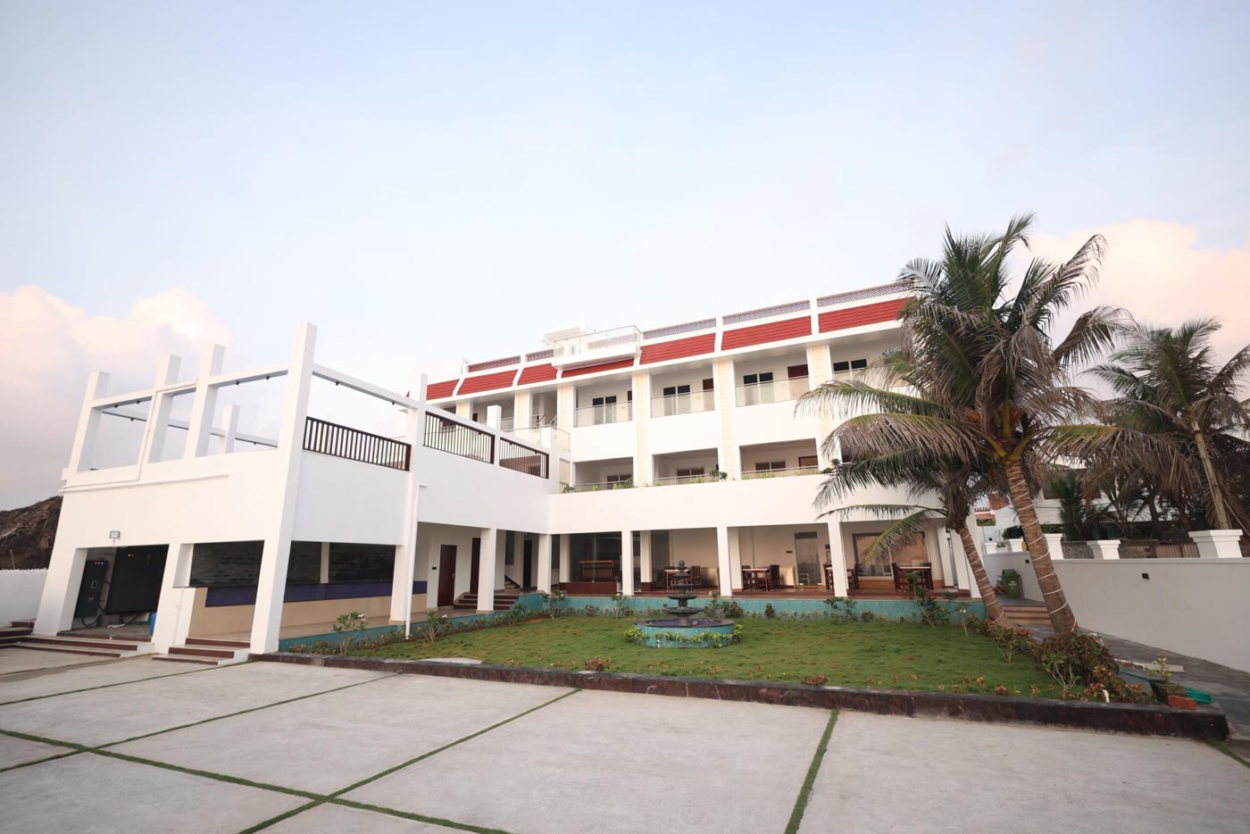Samudra Beach Resorts building exterior and garden courtyard